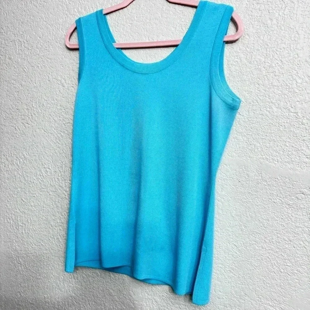Misook Teal 3/4 Cardigan and Tank Set - Size S